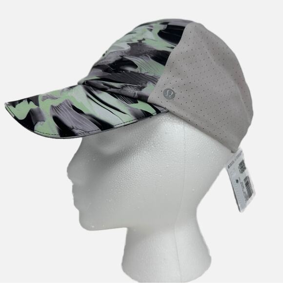 Lululemon Fast and Free Run Hat with Vent - Mint Gray Black Paint Glide - Picture 1 of 8